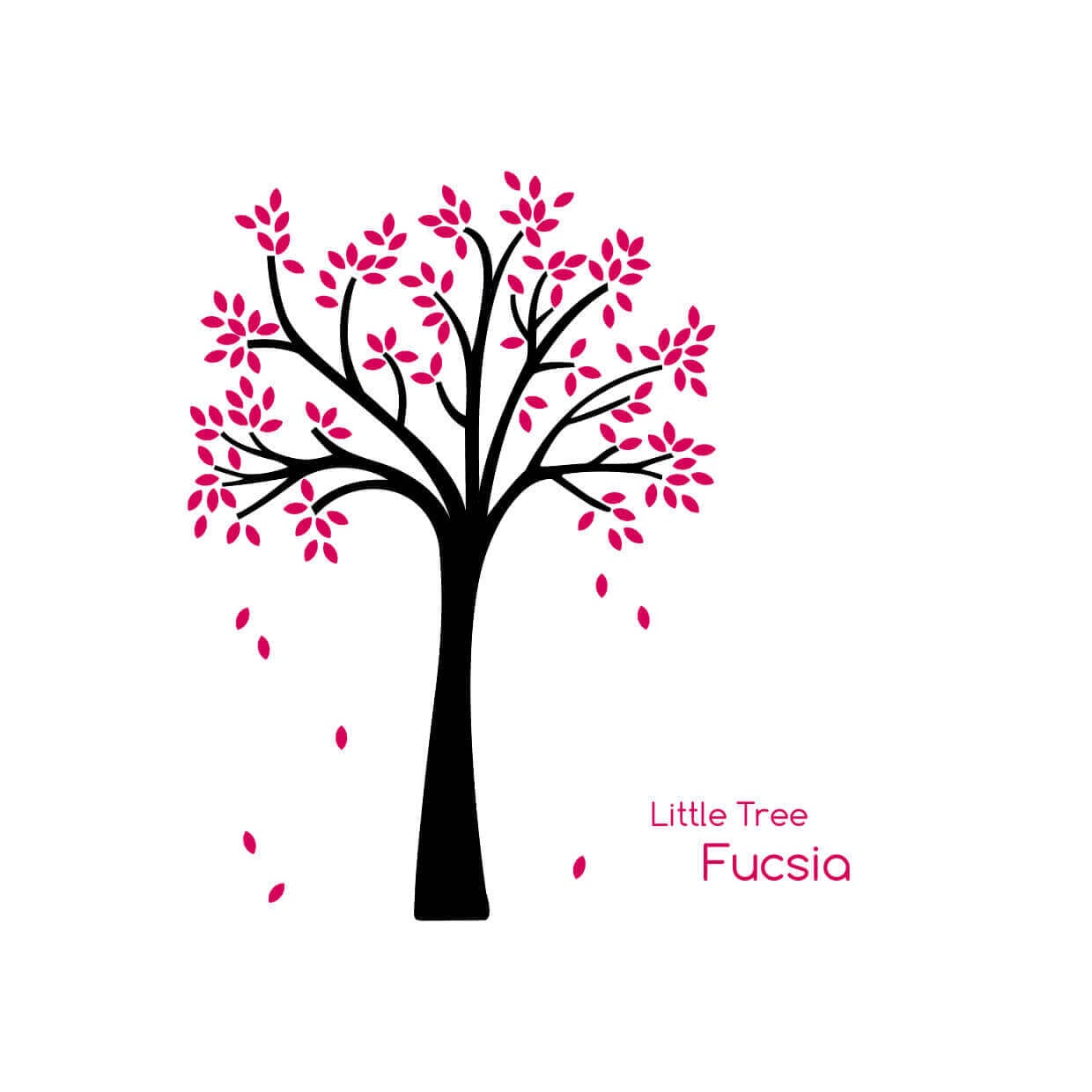 vinilo con forma de árbol pequeño de hojas fucsias de nicolasito #color_Arbol hojas Fucsia