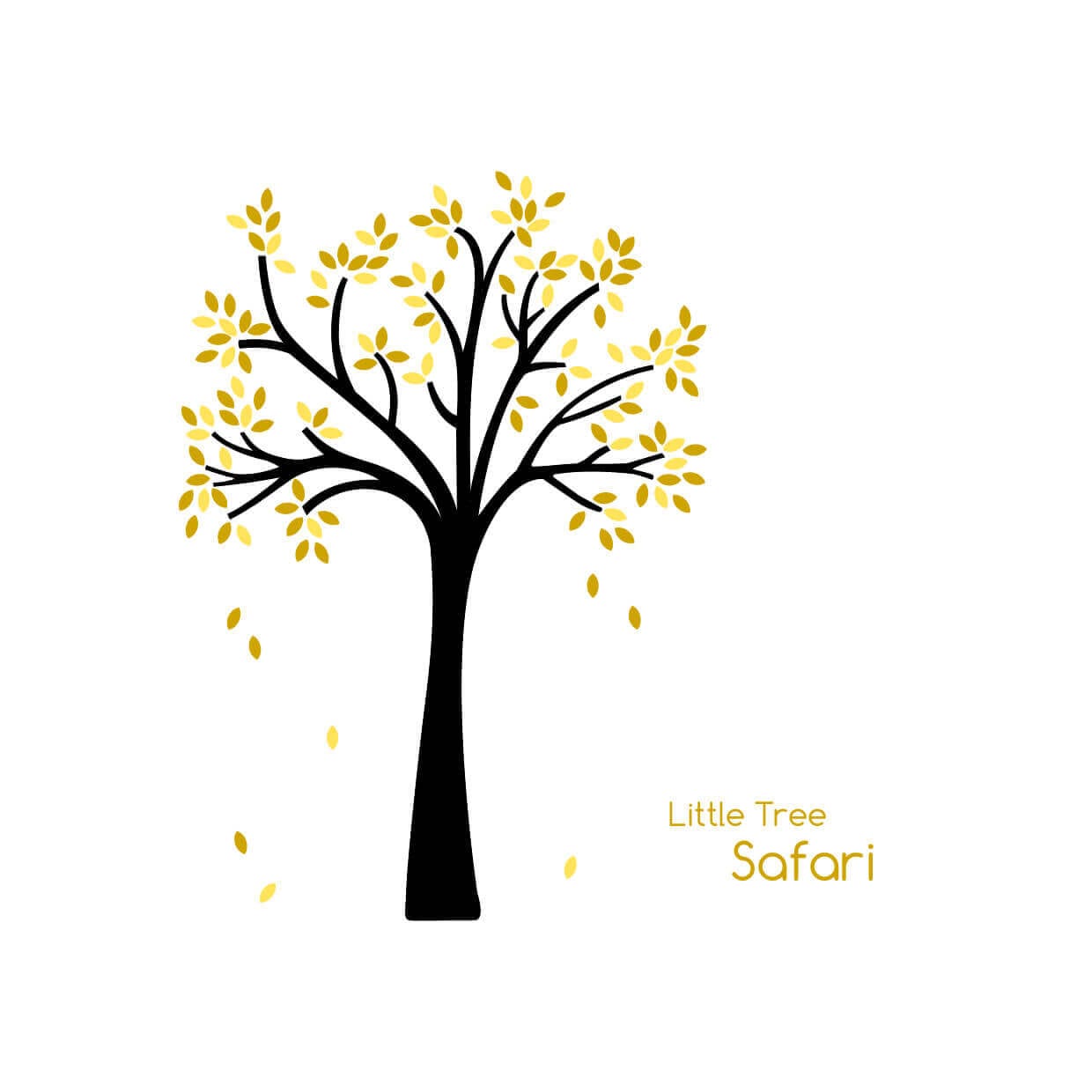vinilo de árol pequeño con hojas tonos safari de nicolasito #color_Arbol hojas Safari