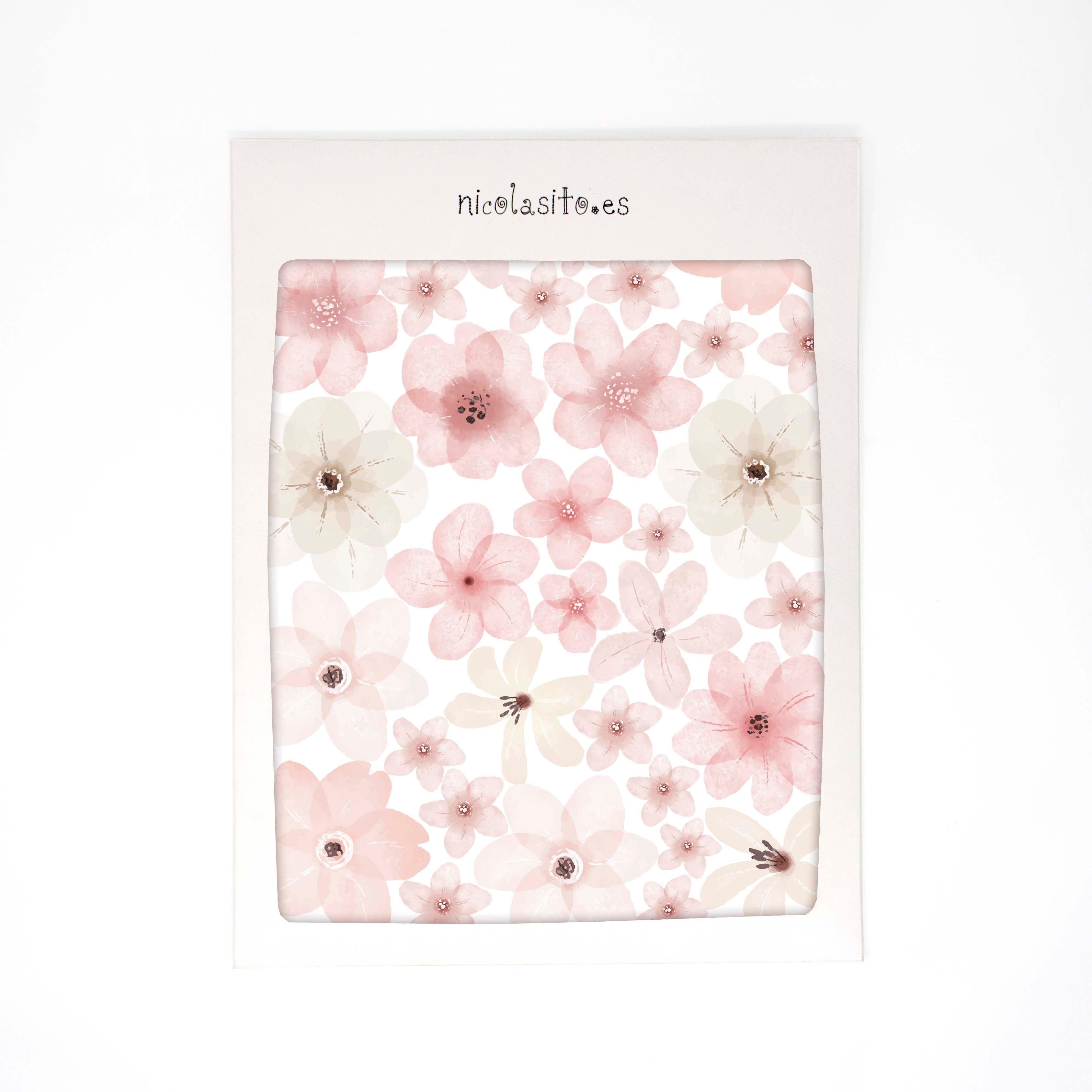 Pack de 36 flores de verano adhesivas de Nicolasito con acabado mate