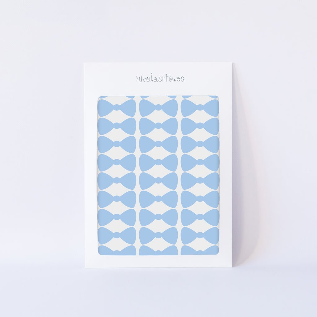 Packaging cerrado del vinilo pared mini lazos en formato compacto - Nicolasito.es #color_Azul cielo