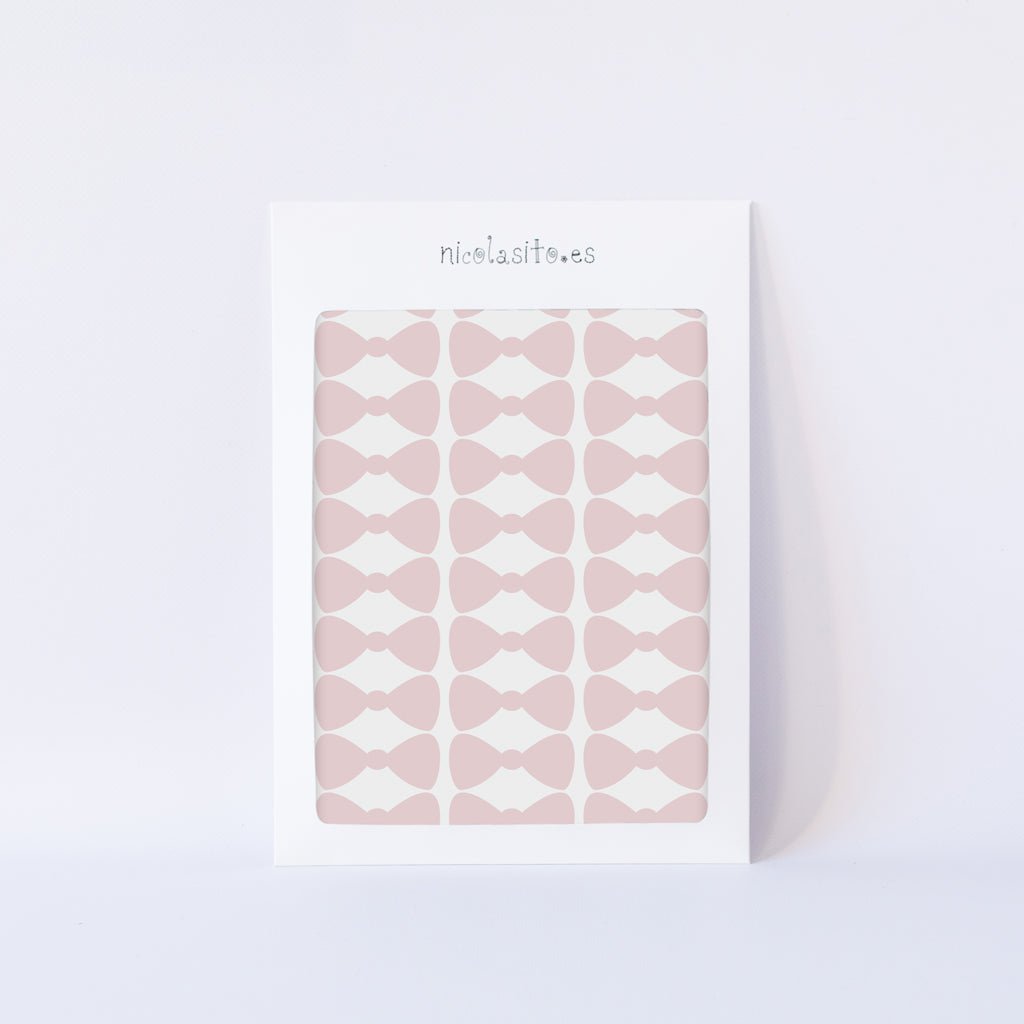 Vista frontal del packaging del vinilo decorativo mini lazos - Nicolasito.es #color_Rosa