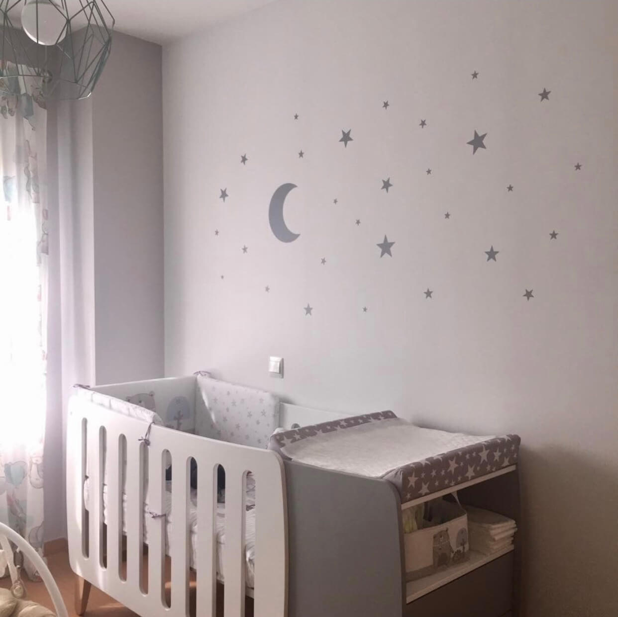 Decoración cuna vinilo Mini Luna #color_Gris Claro