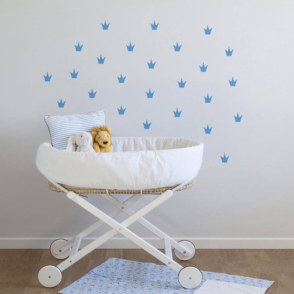 Vinilo infantil decorativo de pared mini coronas #color_Azul