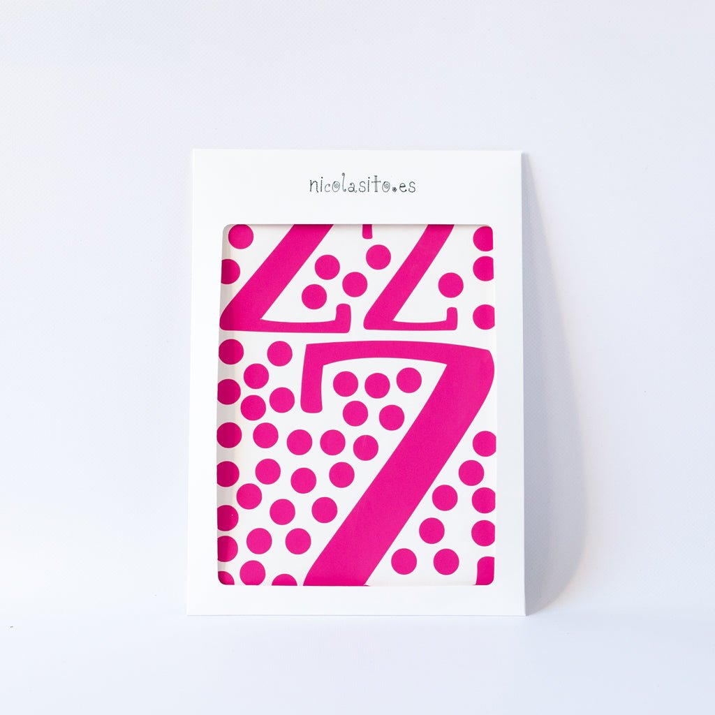 Detalle del packaging vinilo decorativo Zzz listo para regalar - Nicolasito.es #color_Fucsia
