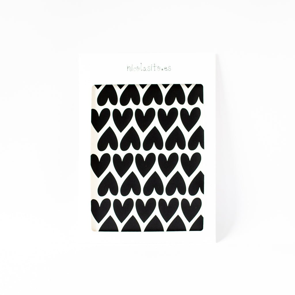 Vista del pack original de vinilo decorativo mini corazones adhesivos - Nicolasito.es #color_Negro