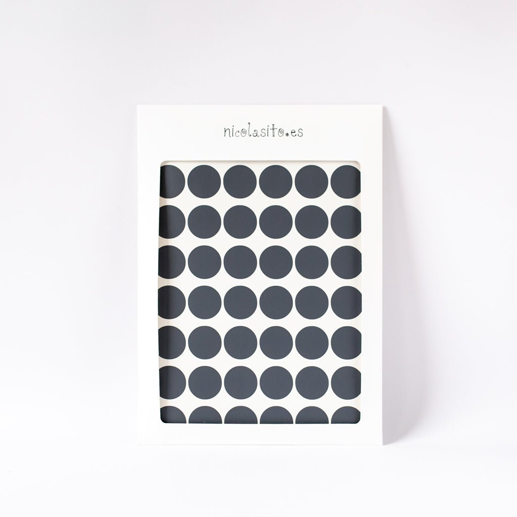 Imagen del producto vinilo decorativo topitos lunares 3cm en su paquete oficial - Nicolasito.es #color_Gris oscuro