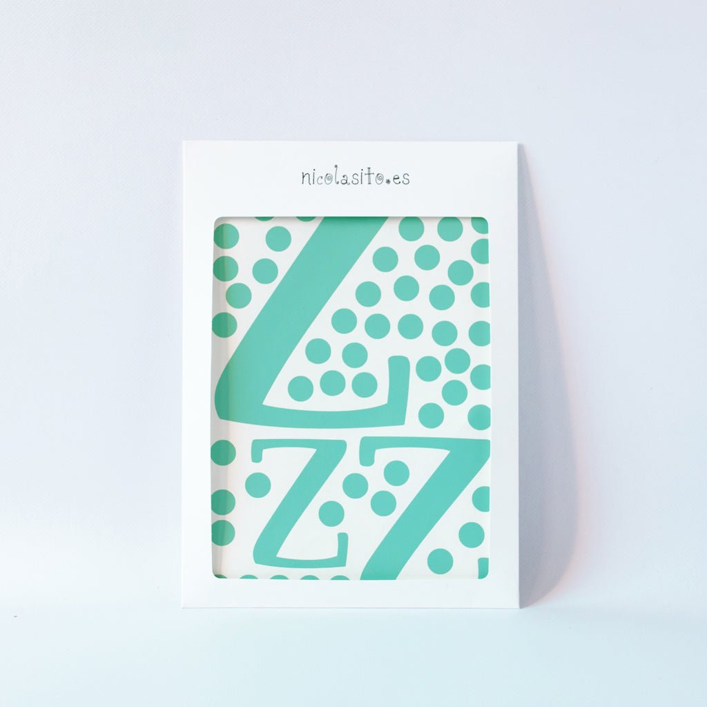 Packaging minimalista del vinilo decorativo Zzz estilo moderno - Nicolasito.es #color_Mint