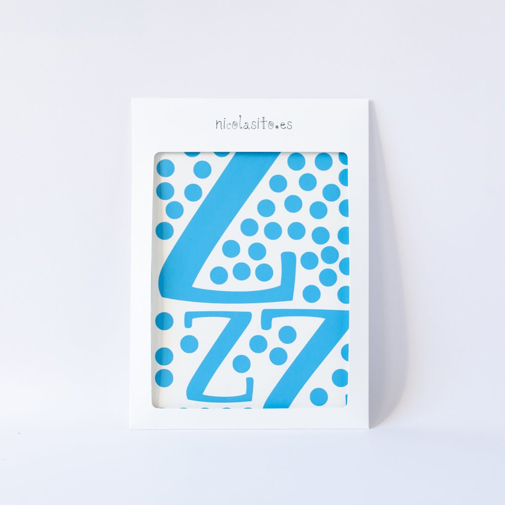 Packaging del vinilo decorativo Zzz en formato compacto y en color azul - Nicolasito.es #color_Azul