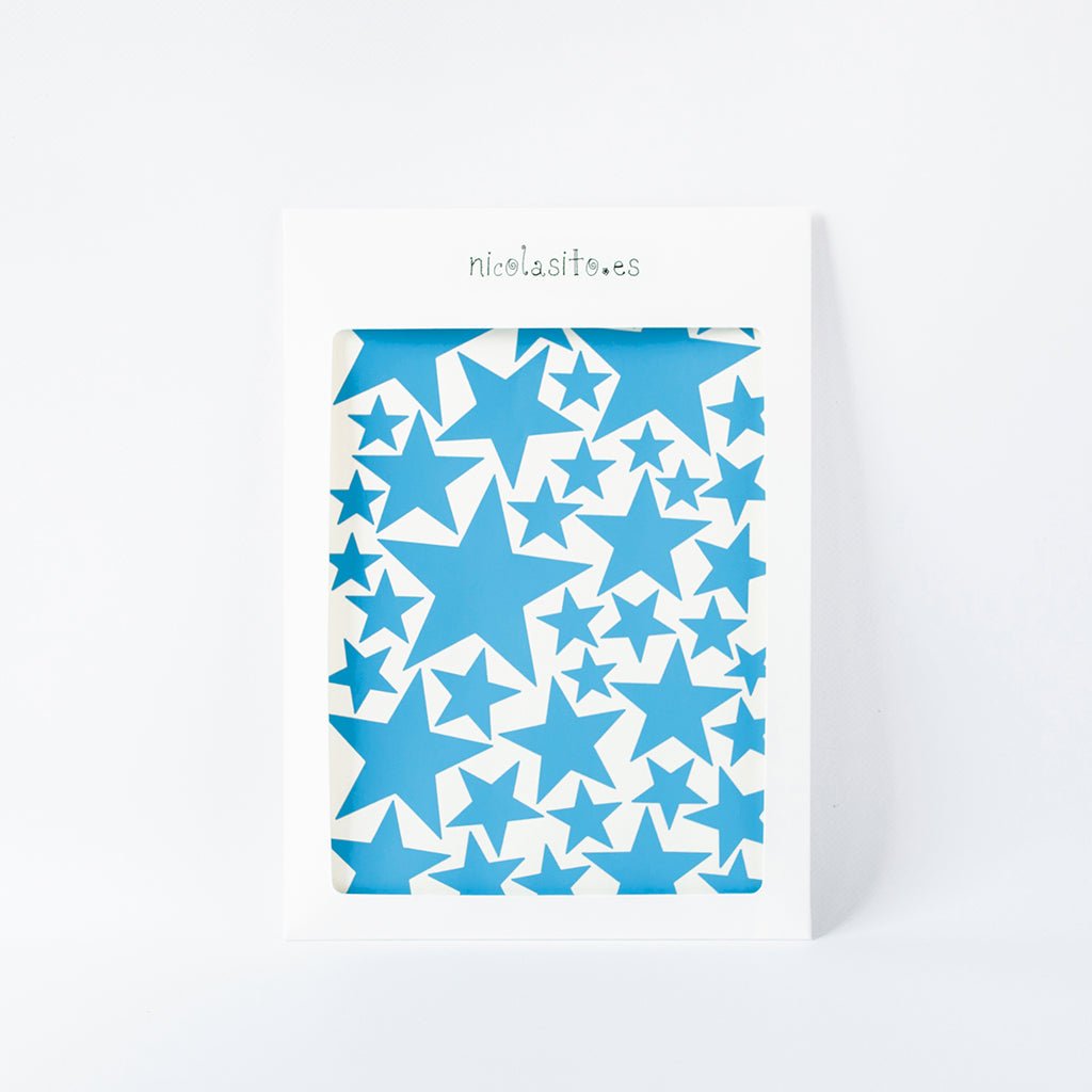 Packaging del producto vinilo decorativo estrellas mix en color azulcon branding de la tienda -Nicolasito.es #color_Azul