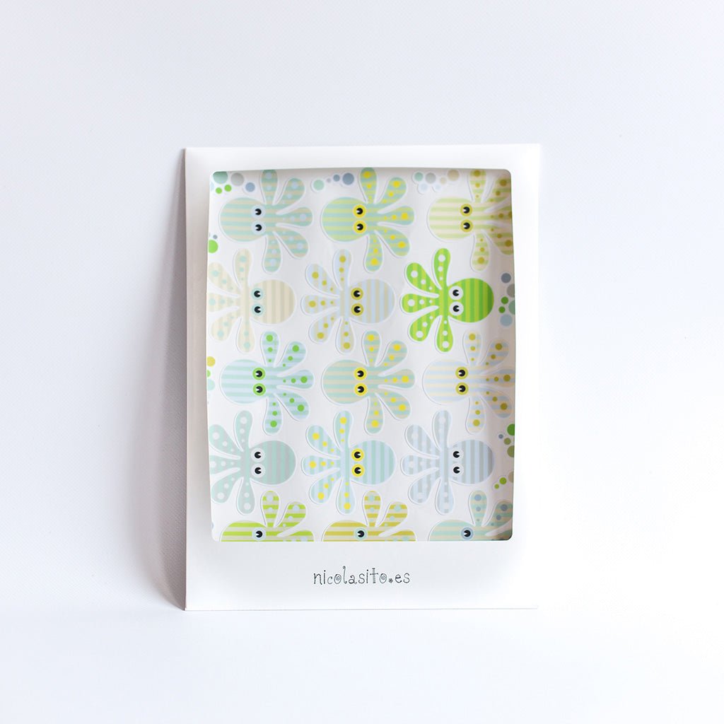 Incluye Set de 15 pegatinas antideslizantes de pulpos verdes para baño, vinilos adhesivos de seguridad para niños y bebés - Nicolasito.es #color_Verde