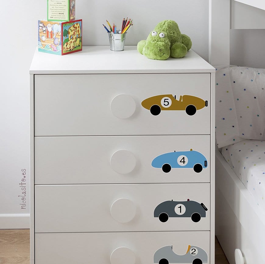Vinilo decorativo coches vintage adhesivos para pared estilo retro - Nicolasito.es #color_Azul