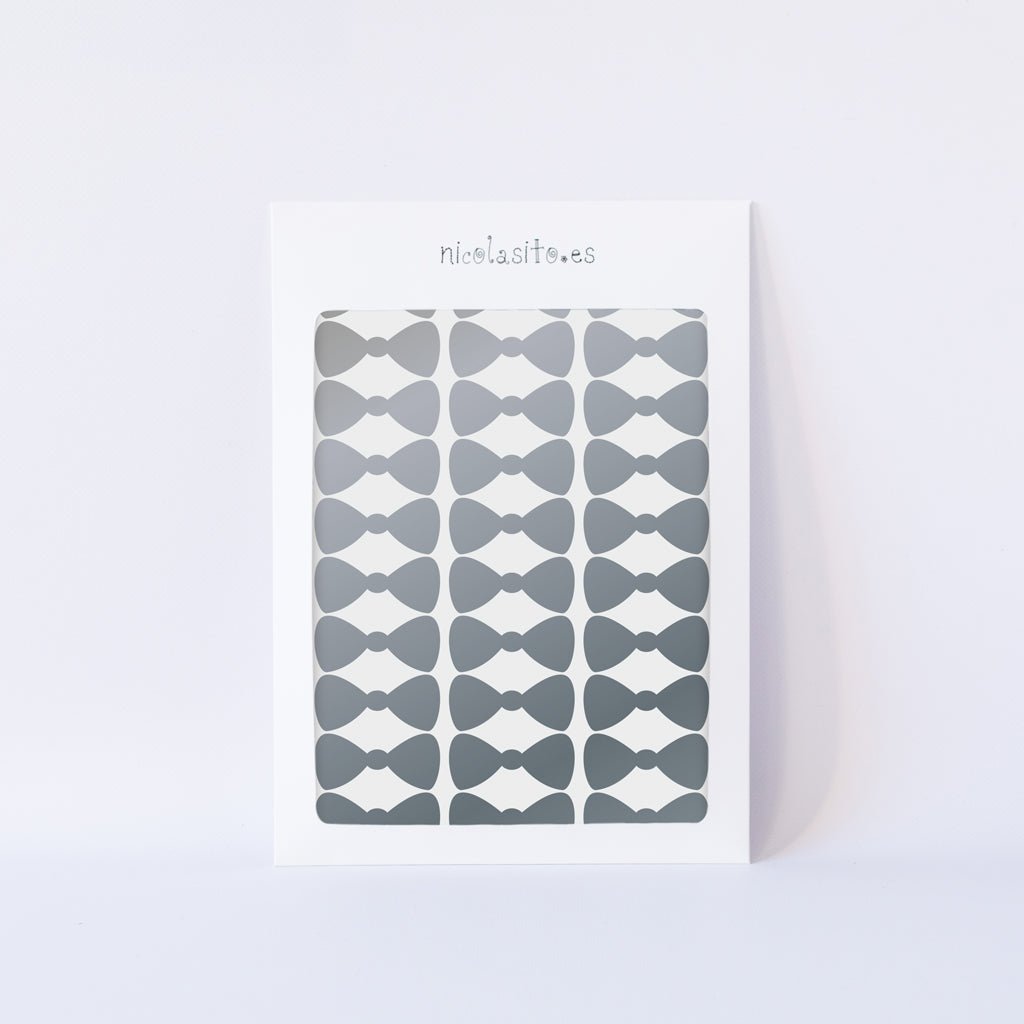 Packaging oficial del vinilo decorativo mini lazos fotografiado en estudio - Nicolasito.es #color_Plata