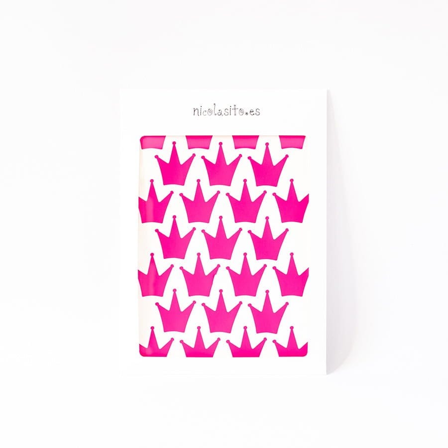 Vinilo decorativo mini coronas fucsia Nicolasito #color_Fucsia