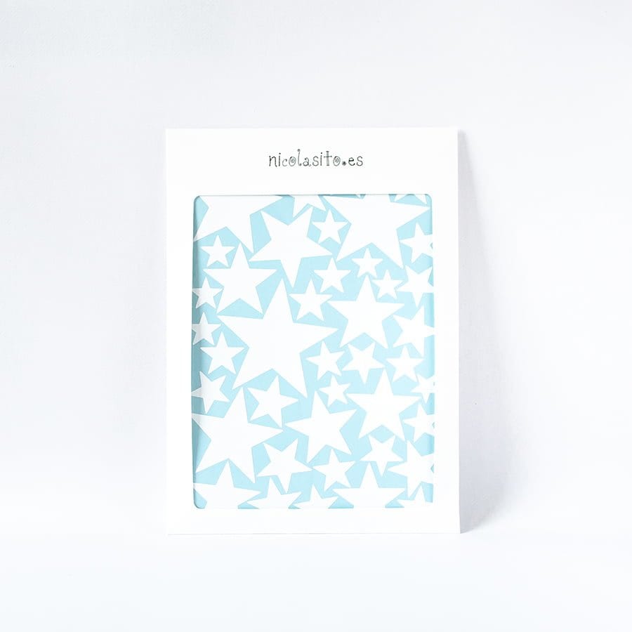 Packaging del vinilo decorativo en forma de estrellas mix de color blanco con diseño limpio y ecológico - Nicolasito.es #color_Blanco