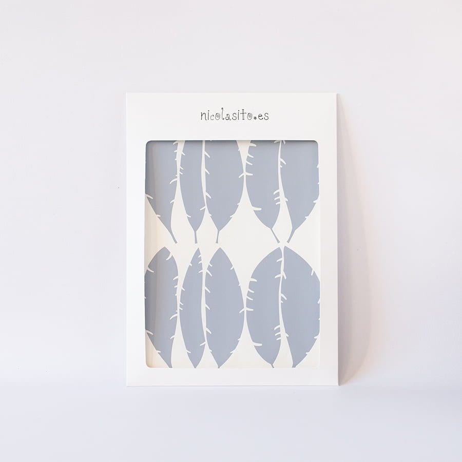 Detalle del packaging vinilo decorativo plumas en formato seguro para transporte - Nicolasito.es #color_Gris Claro