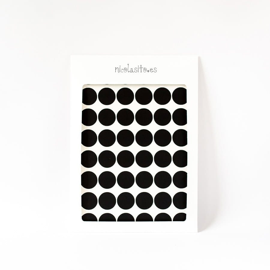 Vinilo adhesivo topitos lunares 3cm en su empaque original, ideal para decoración de paredes - Nicolasito.es #color_Negro
