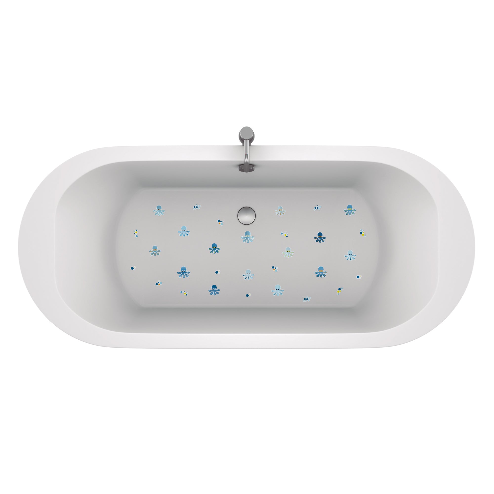 Pegatinas antideslizantes de pulpos en colores azul para baño infantil, vinilos adhesivos de seguridad para bañeras y duchas de niños - Nicolasito.es #color_Azul