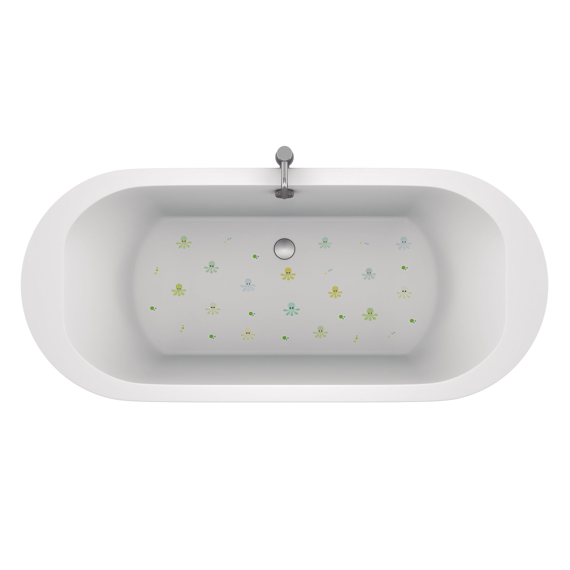 Vinilos antideslizantes de pulpos verdes en bañera, decoración temática oceánica para baño infantil, pegatinas seguras para niño - Nicolasito.es #color_Verde
