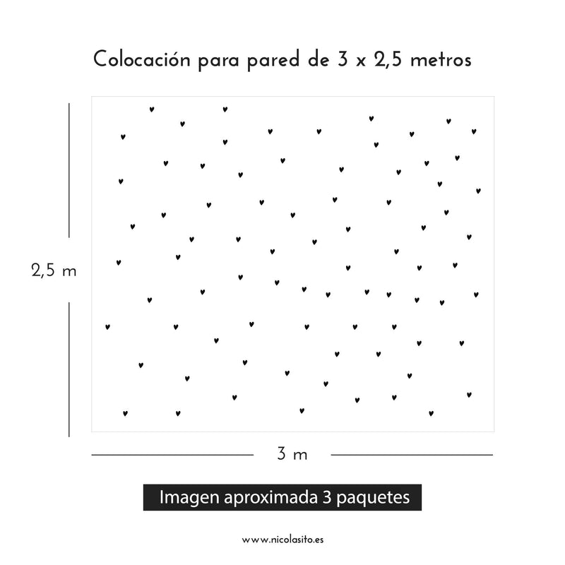 Cómo colocar vinilo de pared mini corazones Nicolasito.es