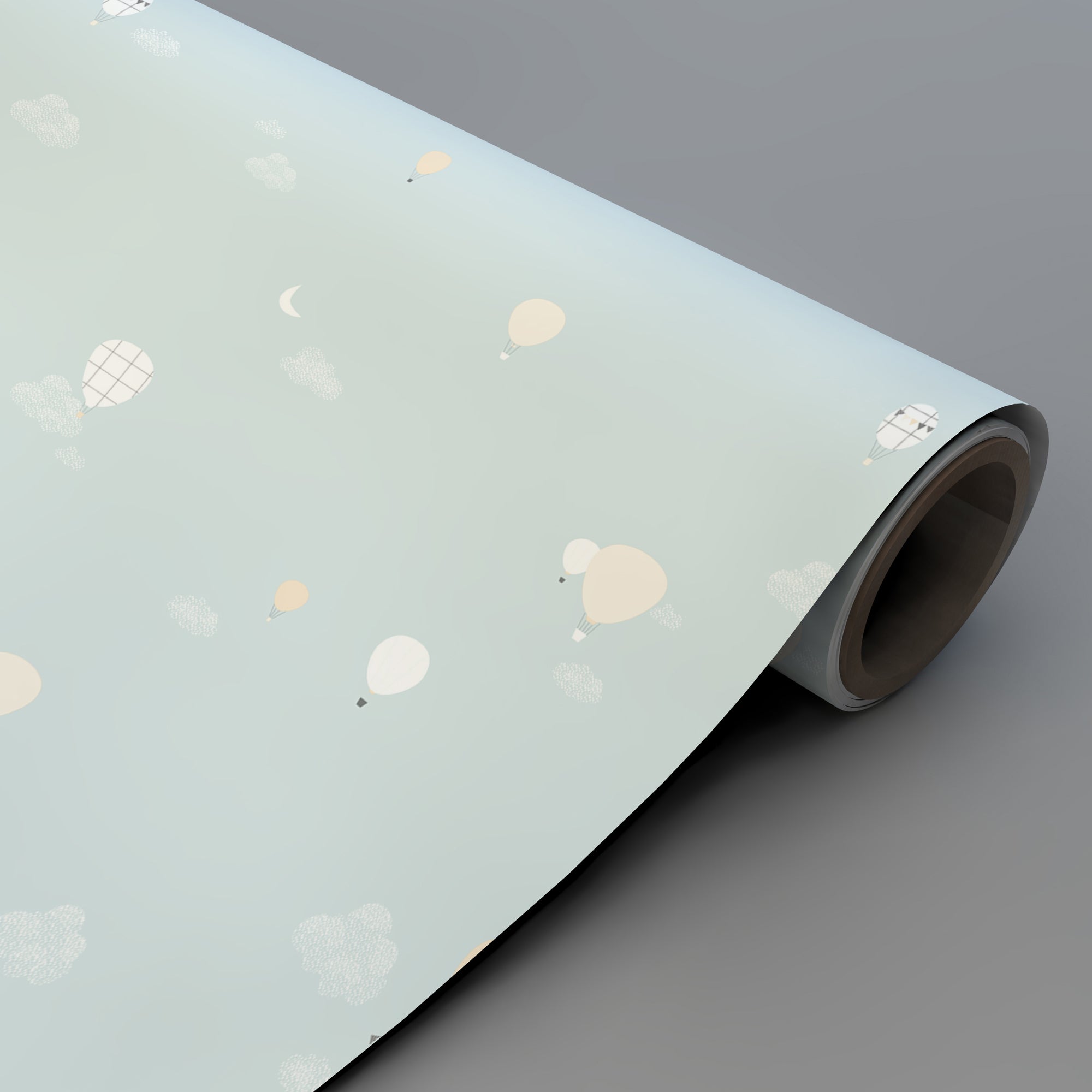 Papel pintado infantil mini globos verde menta en rollo para dormitorio infantil - Nicolasito.es #color_Globos-menta