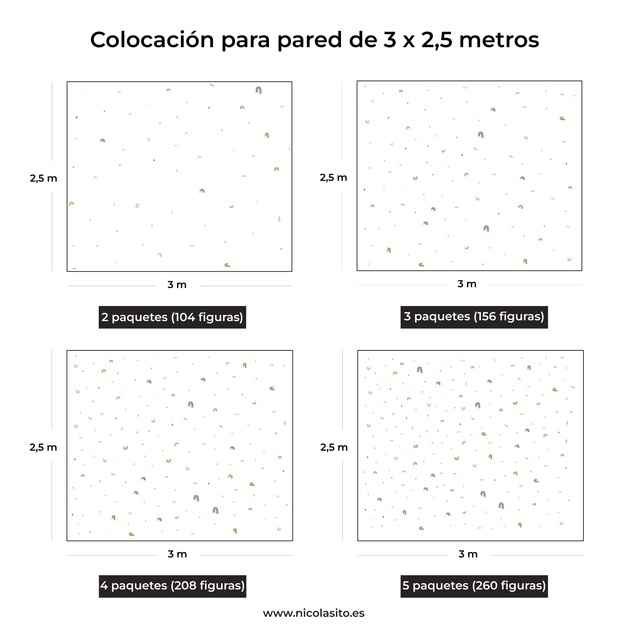 Cómo colocar Vinilos infantiles arcoíris y nubes removibles para pared de habitación de bebé - Nicolasito.es