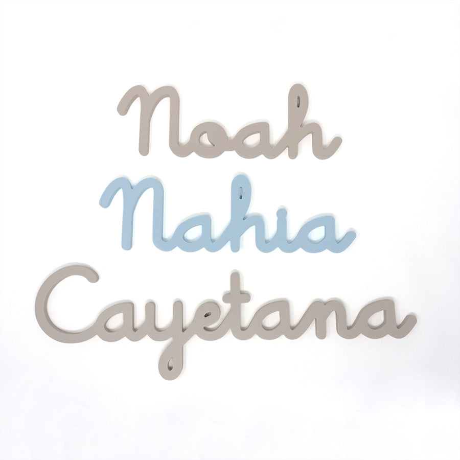 Nombres personalizados en madera para niños #color_Azul cielo