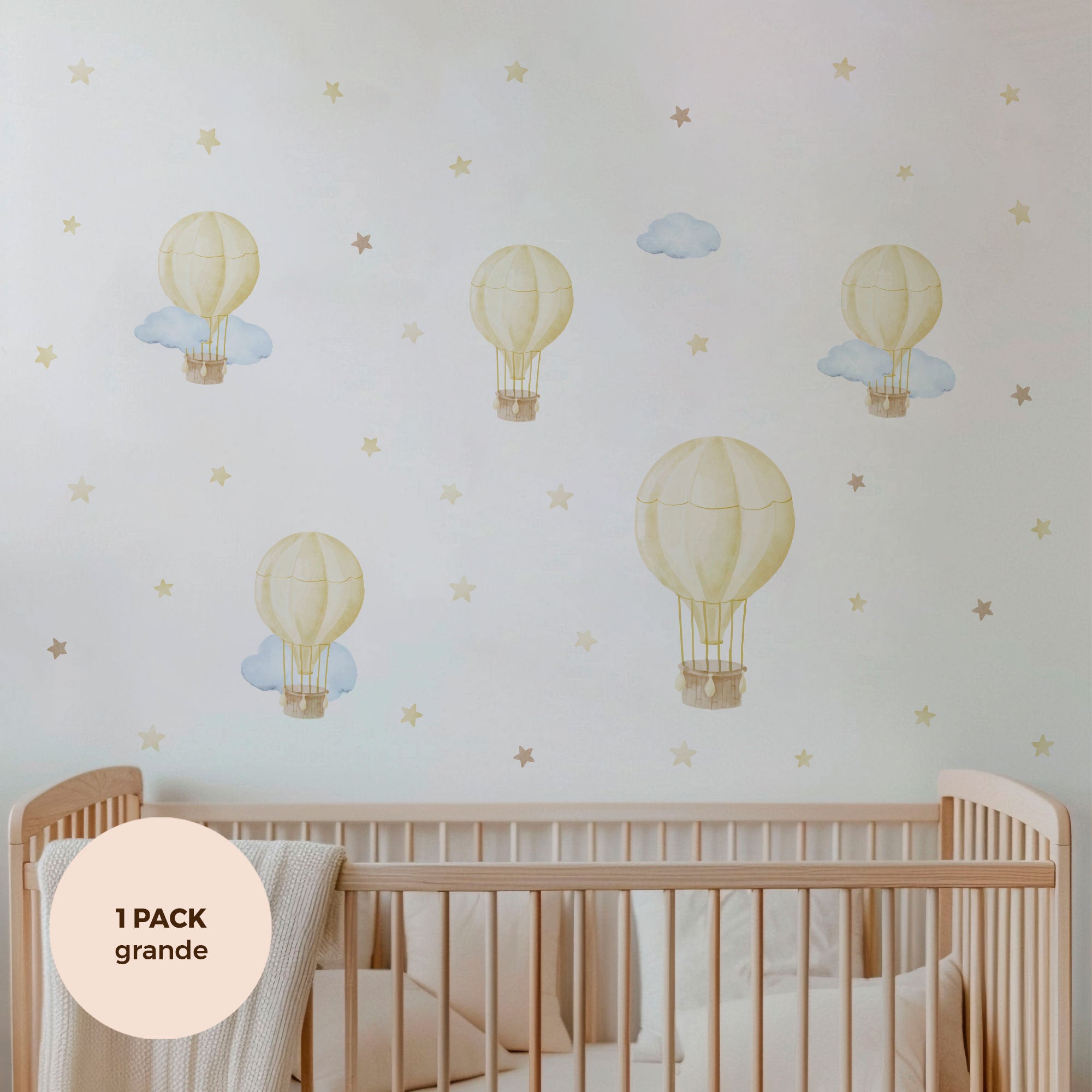 comprar vinilo decorativo para paredes dormitorio infantil con forma de globo aerostático y acabado acuarela #comprar vinilo decorativo para paredes dormitorio infantil con forma de globo aerostático y acabado acuarela #color_Globos amarillo