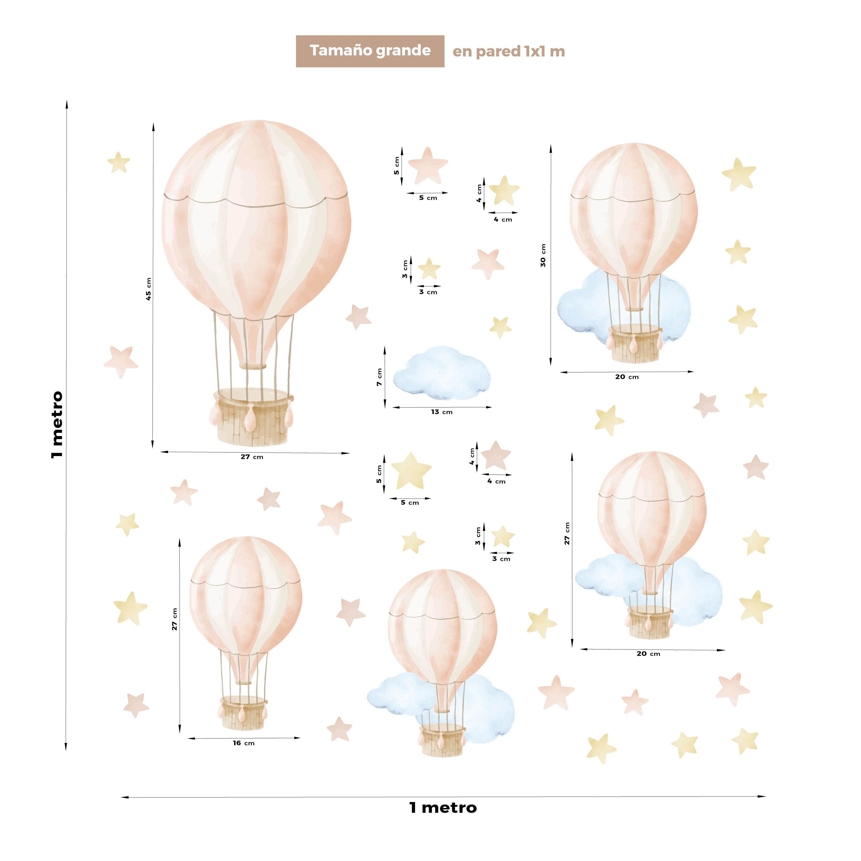 Globos aerostáticos acuarela