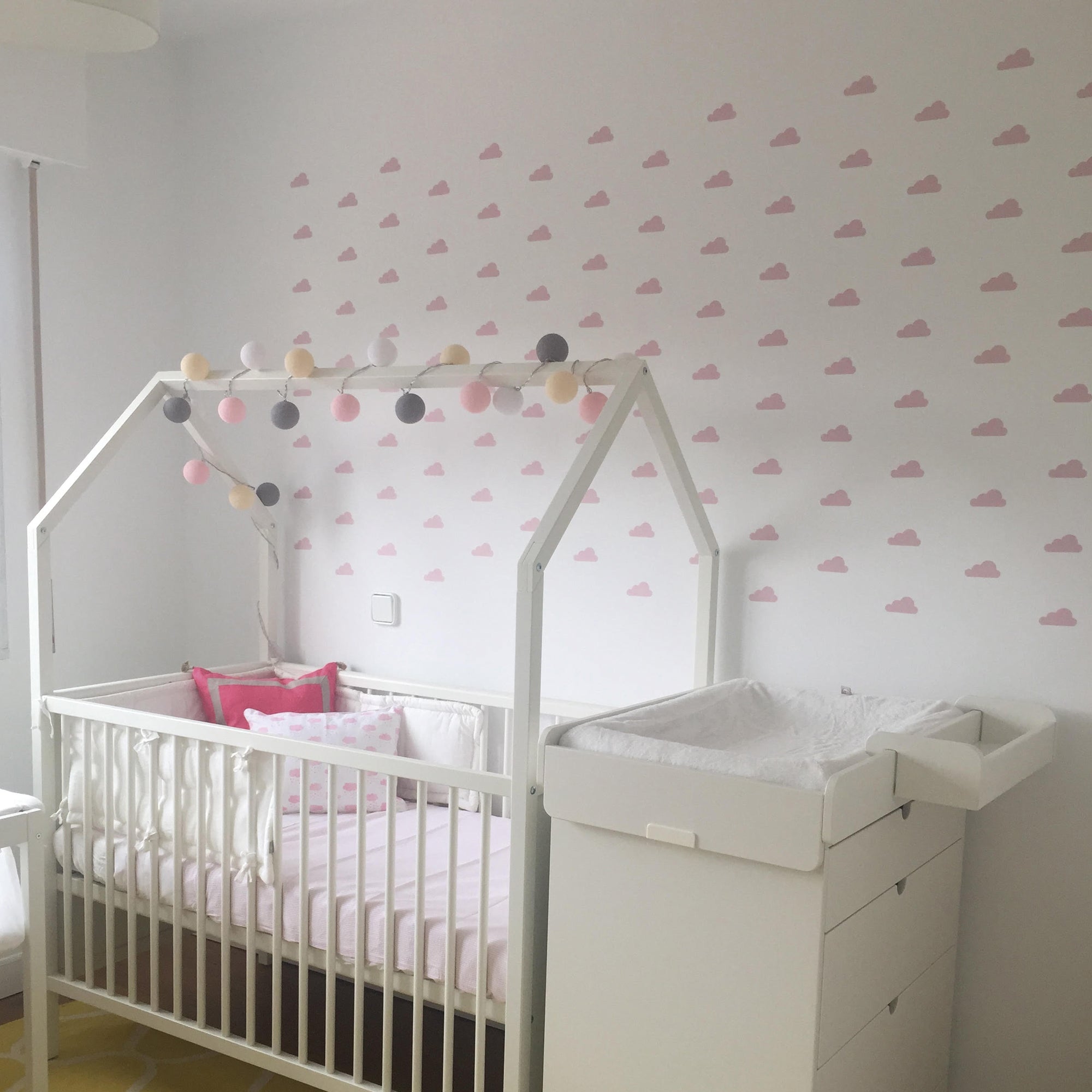 Comprar vinilo mini nubes cuartos infantiles #color_Rosa