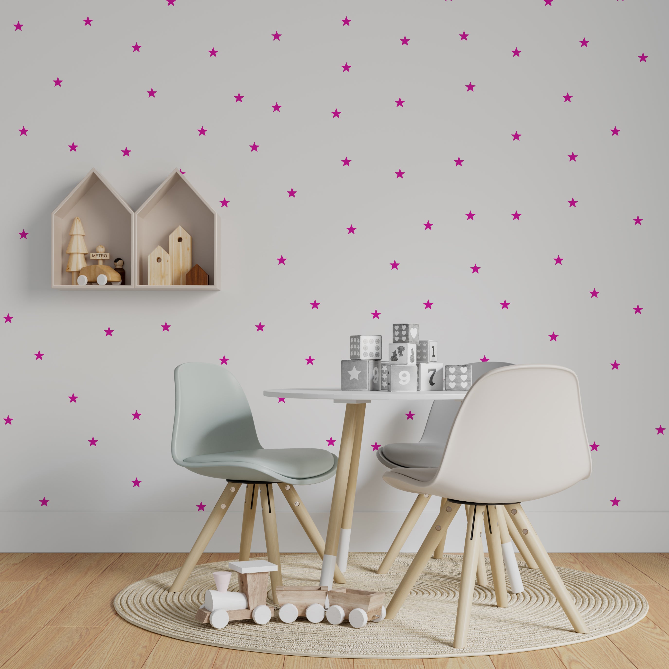 Vinilos decorativos mini estrellitas rosa fucsia Nicolasito #color_Fucsia