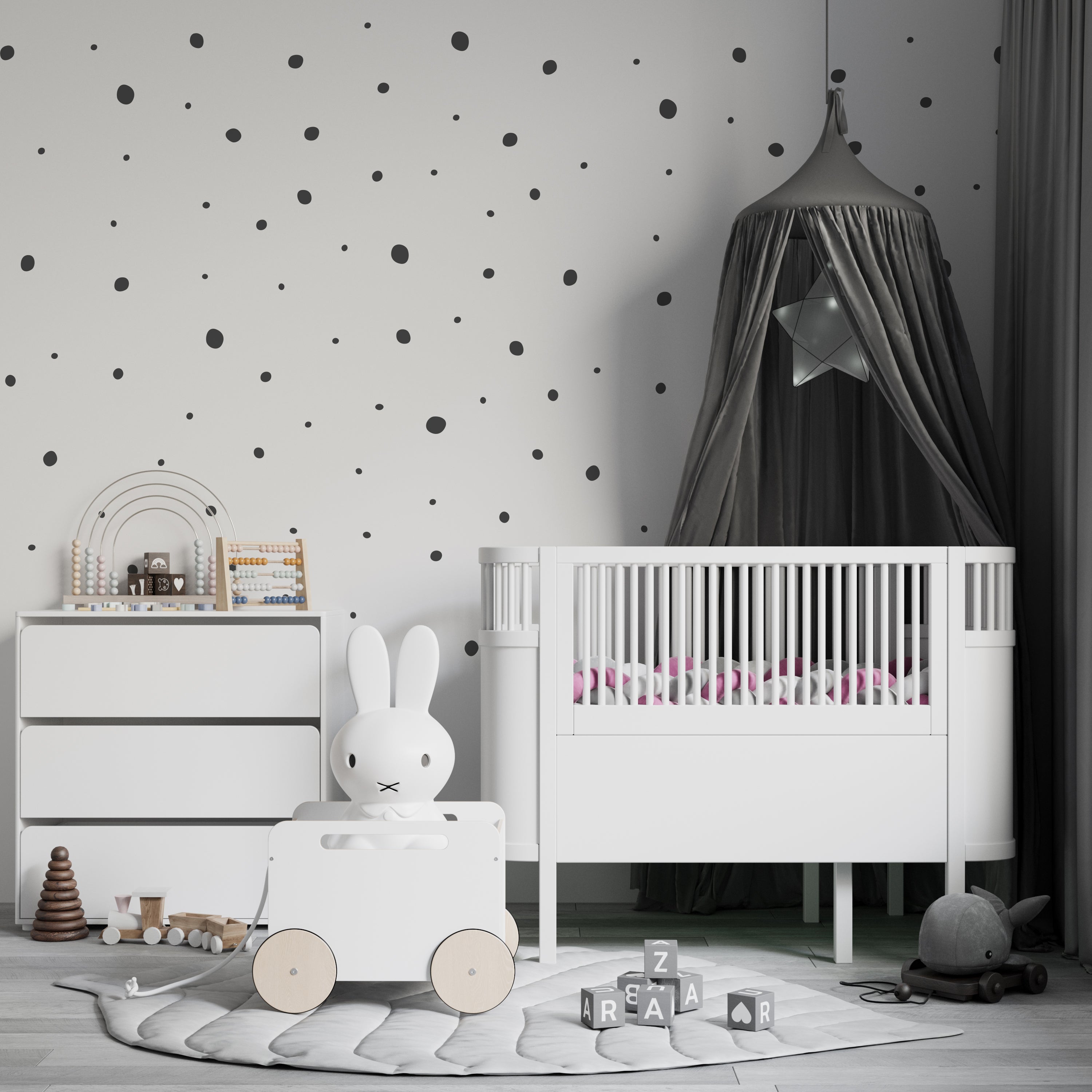 Vinilos infantiles mini Lunares irregulares Nicolasito #color_Gris oscuro