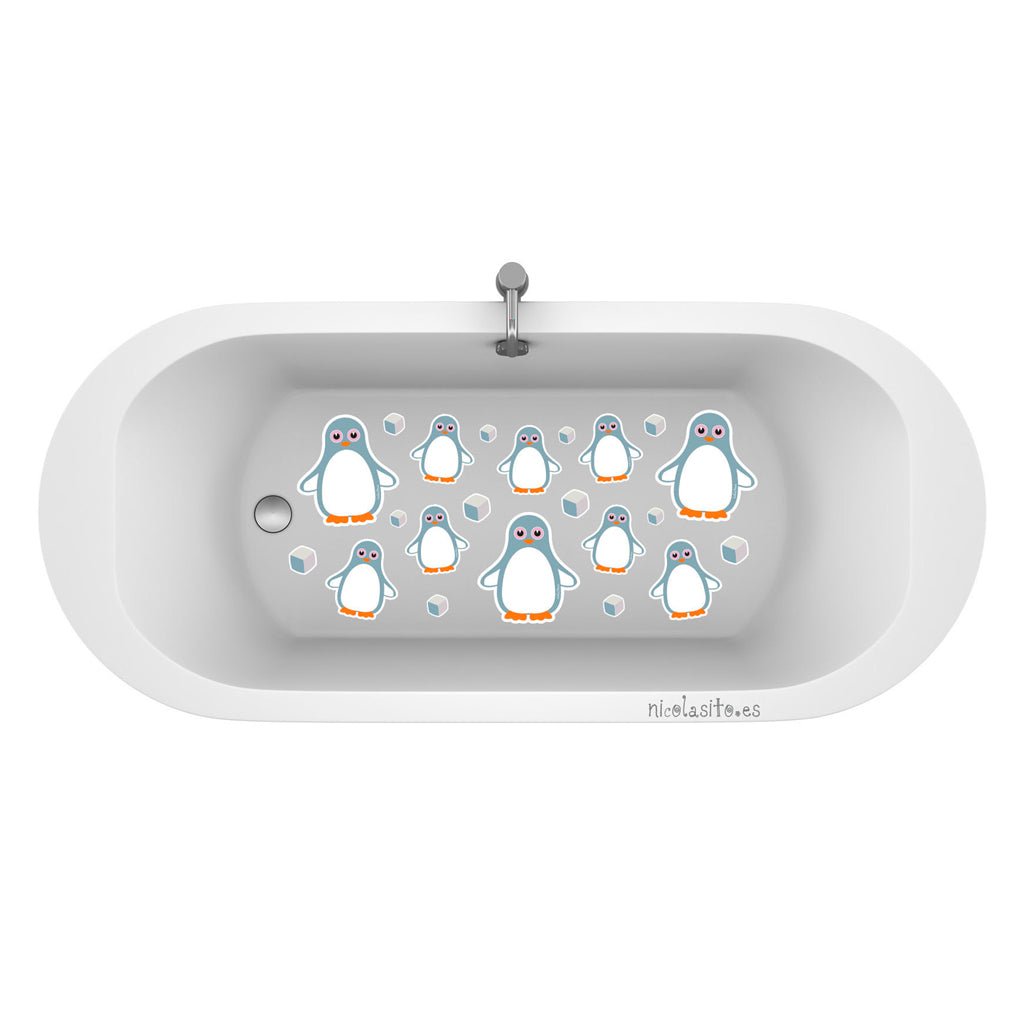 Antideslizante para bañeras y duchas Pingüinos  #color_Gris Claro