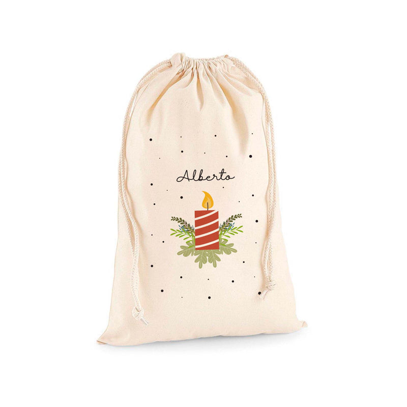 Comprar saco personalizado vela para guardar regalos de navidad