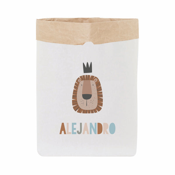 comprar saco de papel personalizado infantil león