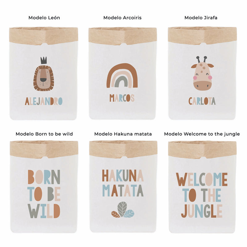 comprar saco de papel infantil  personalizado o con mensaje 