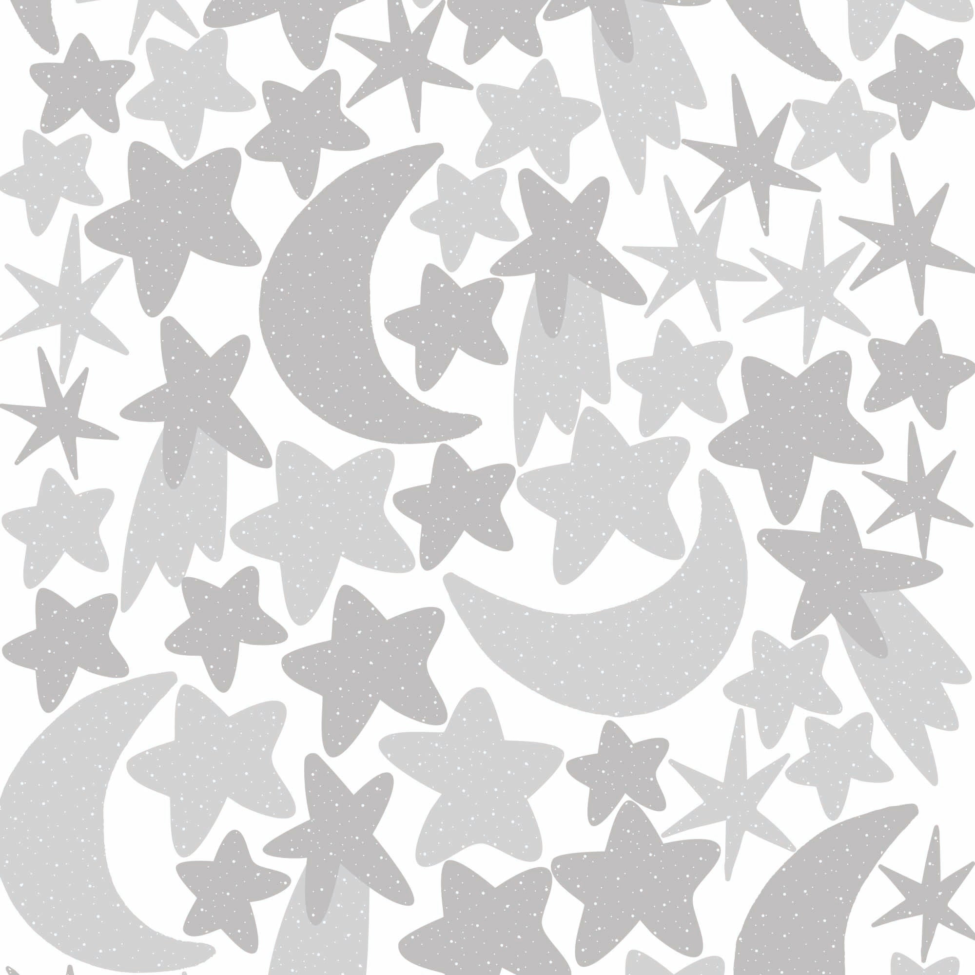 Comprar vinilo decorativo para dormitorios infantiles estrellas y lunas gris #color_estrellas-y-lunas-gris