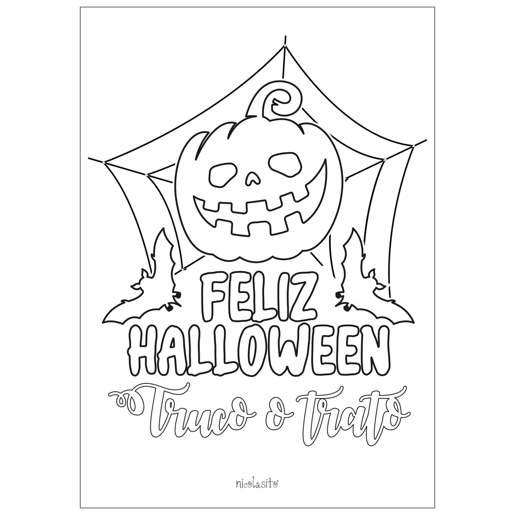 Dibujo Calabaza Halloween descargable gratis para colorear