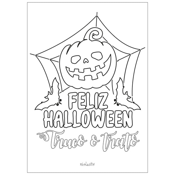 Dibujo Calabaza Halloween descargable gratis para colorear