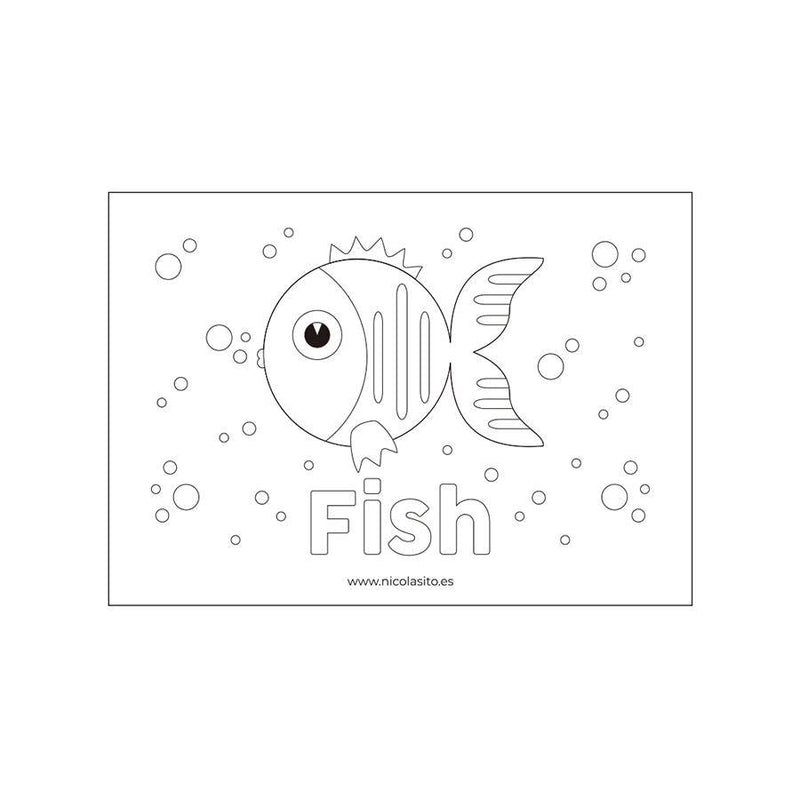 Dibujos de peces para niños para colorear Nicolasito