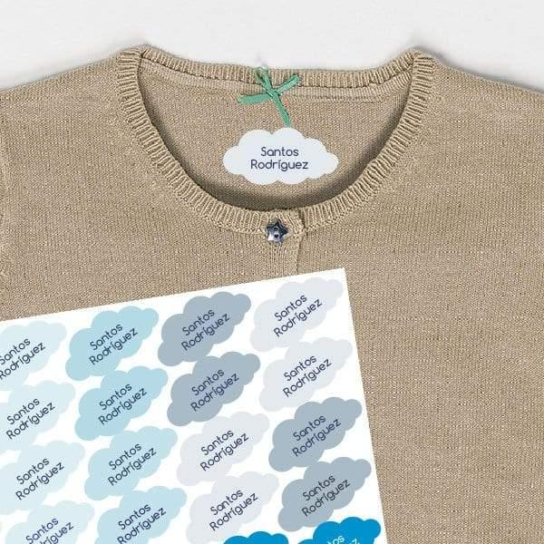 Etiquetas para ropa nubes