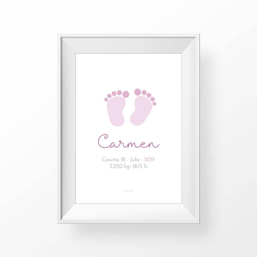 Ideas regalo para bebé Lámina personalizada bebé #color_Rosa