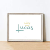 Comprar regalo infantil Lamina personalizada Corona Channel mint Nicolasito