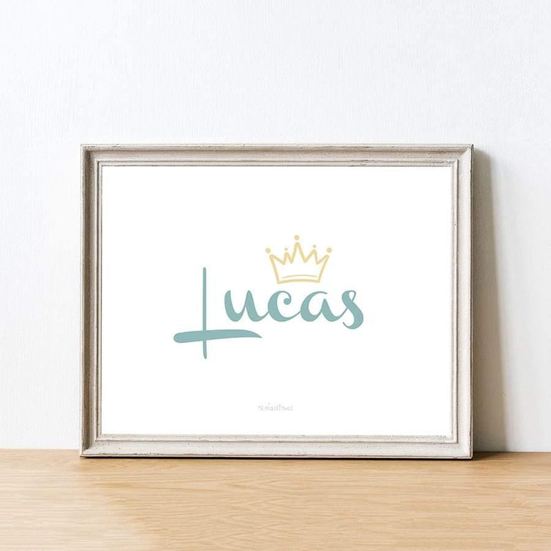 Comprar regalo infantil Lamina personalizada Corona Channel mint Nicolasito