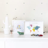 Ideas decoración Lamina infantil Mapamundi Pastel Nicolasito