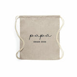 Mochila para papá beige con texto negro
