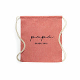 Mochila para papá roja con texto en negro