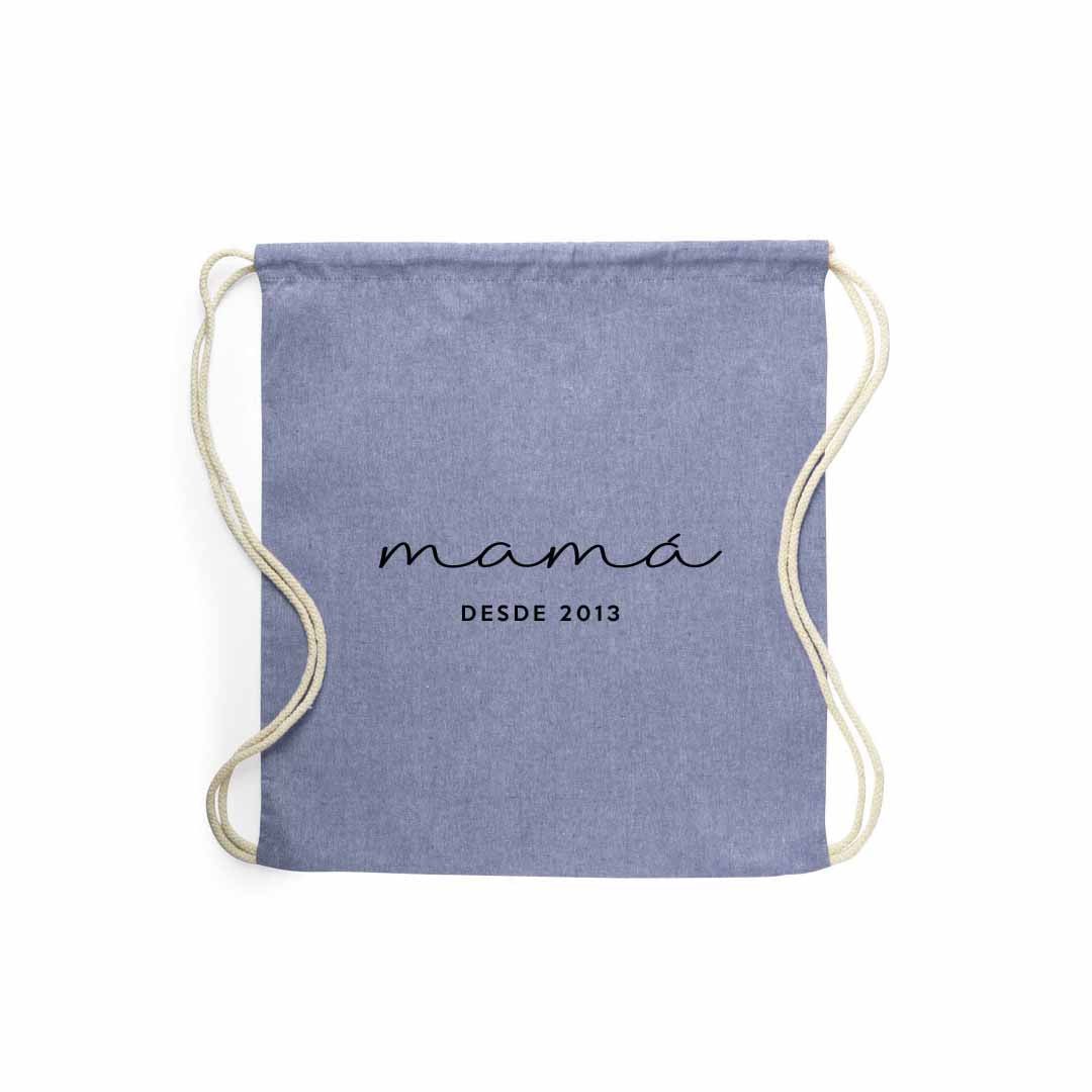 Mochila personalizada para regalar a mamá el día de la madre #color_Azul