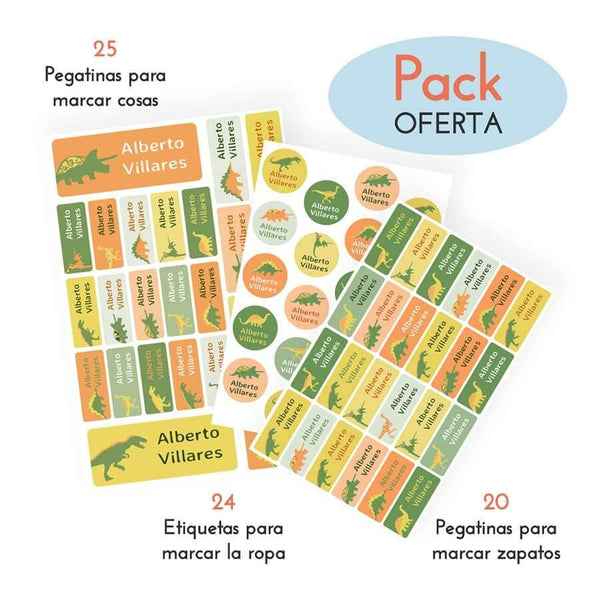 Pack ahorro Etiquetas Dinosaurios