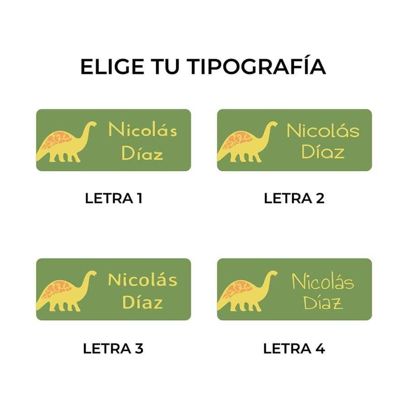 Pegatinas personalizadas Dinosaurios Nicolasito