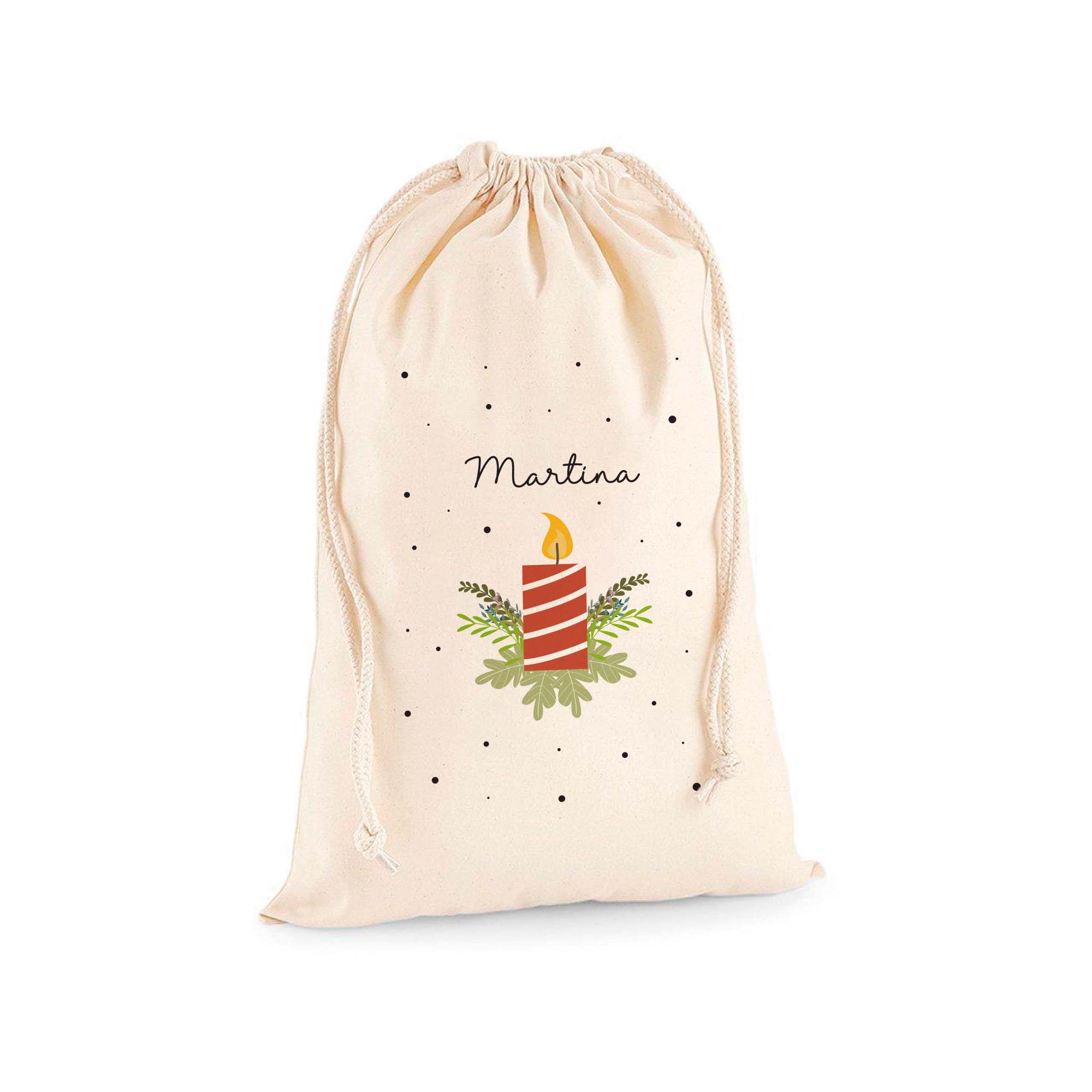 Comprar saco personalizado vela para guardar regalos de navidad